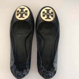 Tory Burch Minnie Travel Ballet Flats Navy